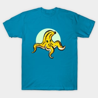 Evil Banana Slip Peel Sticker Character T-Shirt